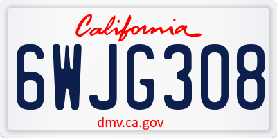 CA license plate 6WJG308