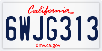 CA license plate 6WJG313