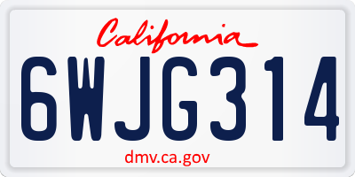 CA license plate 6WJG314
