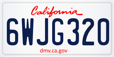 CA license plate 6WJG320