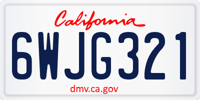 CA license plate 6WJG321