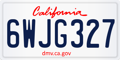 CA license plate 6WJG327