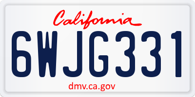 CA license plate 6WJG331