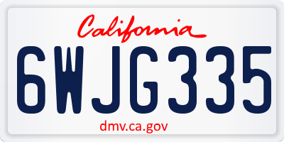 CA license plate 6WJG335