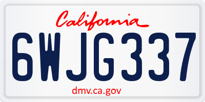 CA license plate 6WJG337