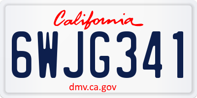 CA license plate 6WJG341