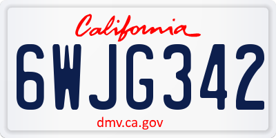 CA license plate 6WJG342
