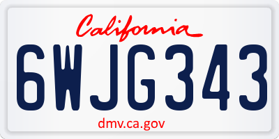 CA license plate 6WJG343