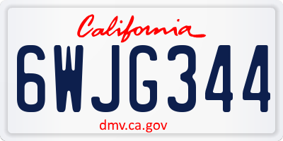 CA license plate 6WJG344