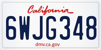 CA license plate 6WJG348