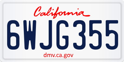 CA license plate 6WJG355