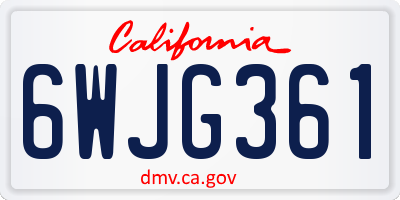 CA license plate 6WJG361