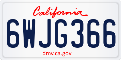 CA license plate 6WJG366