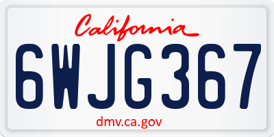 CA license plate 6WJG367