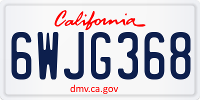 CA license plate 6WJG368