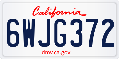 CA license plate 6WJG372