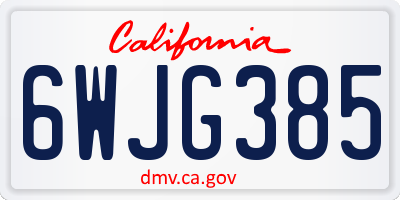 CA license plate 6WJG385