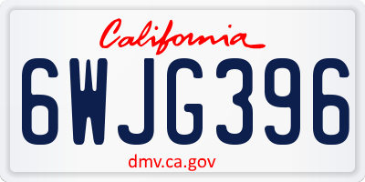 CA license plate 6WJG396