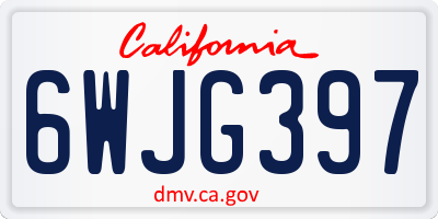CA license plate 6WJG397