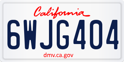 CA license plate 6WJG404