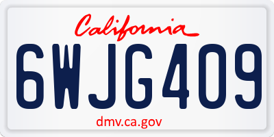 CA license plate 6WJG409