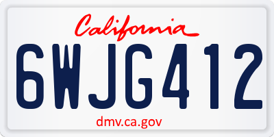 CA license plate 6WJG412