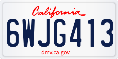 CA license plate 6WJG413