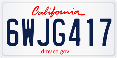 CA license plate 6WJG417