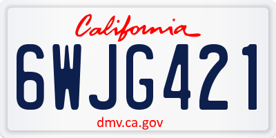 CA license plate 6WJG421