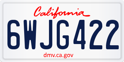 CA license plate 6WJG422