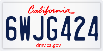 CA license plate 6WJG424
