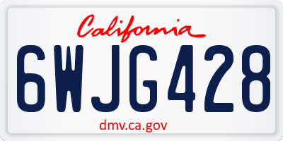 CA license plate 6WJG428