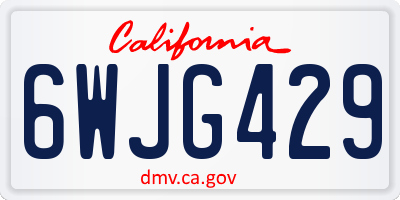 CA license plate 6WJG429