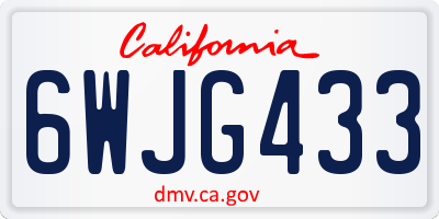 CA license plate 6WJG433