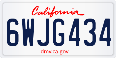 CA license plate 6WJG434