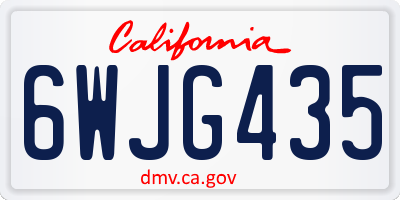 CA license plate 6WJG435