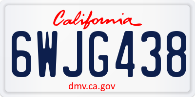 CA license plate 6WJG438