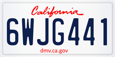 CA license plate 6WJG441