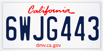CA license plate 6WJG443