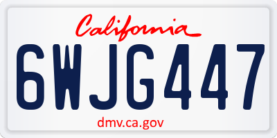 CA license plate 6WJG447
