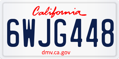 CA license plate 6WJG448