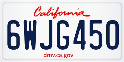 CA license plate 6WJG450