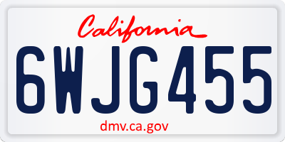 CA license plate 6WJG455