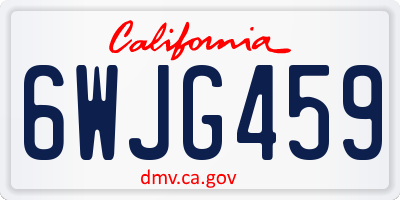 CA license plate 6WJG459
