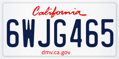 CA license plate 6WJG465