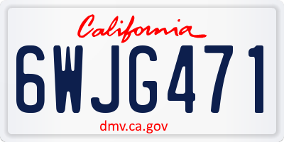 CA license plate 6WJG471