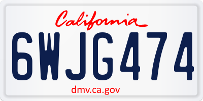 CA license plate 6WJG474