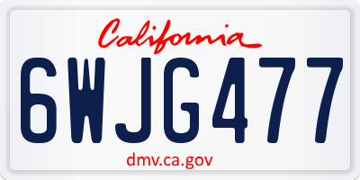 CA license plate 6WJG477