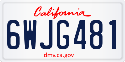 CA license plate 6WJG481