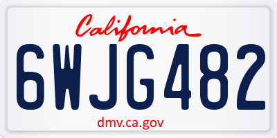CA license plate 6WJG482